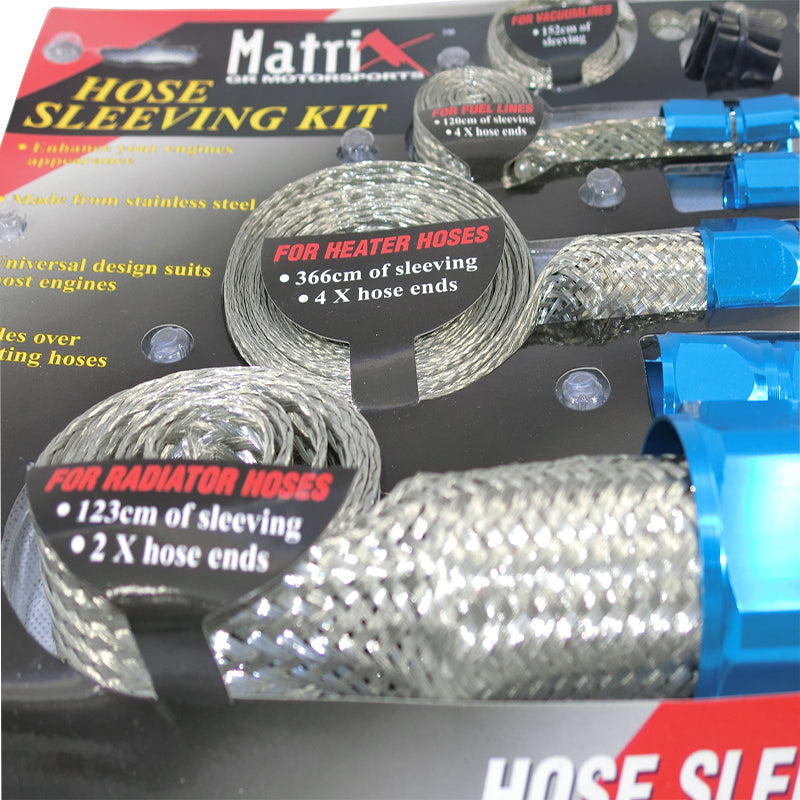 Anodised Braided Hose Kit And Sleeves - Blue MX890B – Motoquipe