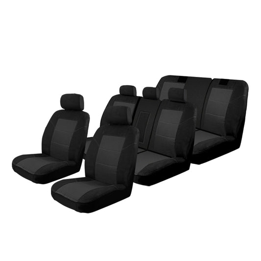 Seat Covers Custom Made suits Toyota Kluger GSU50R/GSU55R GX/GXL/Grande 7 Seater 3/2014-2/2021 3 Rows Premium Jacquard Black PMKLU0304