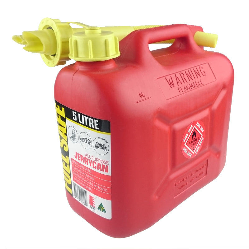 Fuel Safe' Plastic Fuel Can 5 Litre Red FC05R