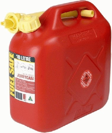 Fuel Safe' All Purpose Plastic Fuel Can 10 Litre-Red JCAN10LRED