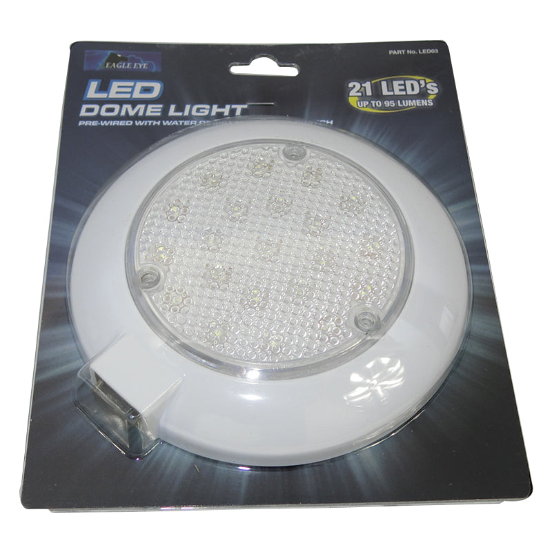 Caravan & Reading Light 21 LED Dome Light 150mm Incl Switch LED03
