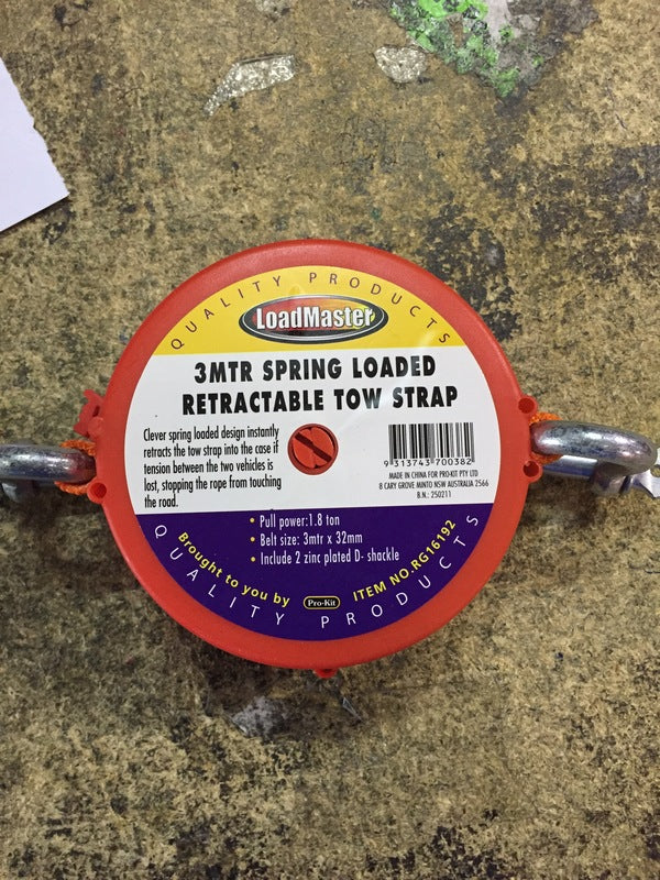 Spring Loaded Tow Towing Accessories: Retractable Spring Loaded Tow Rope 3 Meter 1.8T RG ...
