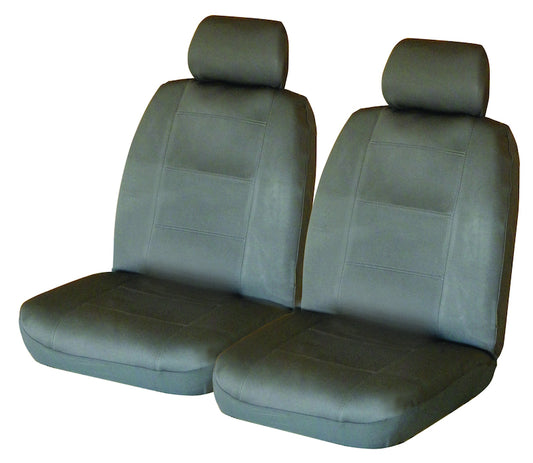 Wet N' Wild Neoprene Wetsuit Charcoal Front Car Seat Covers Size 30 Deploy Safe Charcoal Stitching One Pair