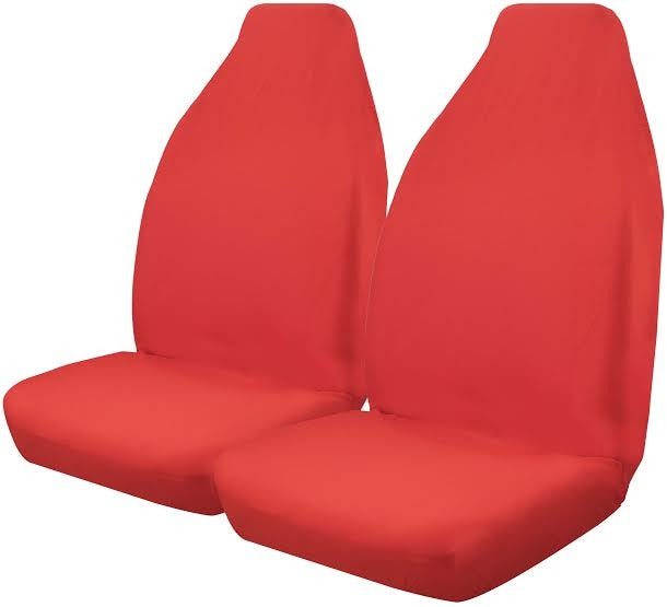 Throw Over Slip On Seat Cover Fits Most Cars One Pair Red THRRED