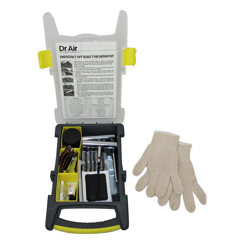 Dr Air 4WD 4x4 Tubeless Tyre Repair Kit 46 Piece Radial Cords Emergency TG46