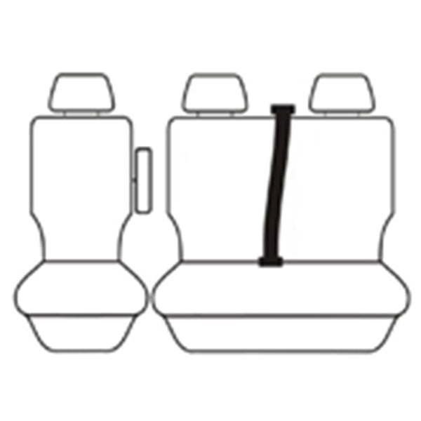 Custom Made Outback Canvas Seat Covers Suits Mitsubishi Express SN GLX SWB/LWB Van 3/2020-On 1 Row Deploy Safe OUT7197CHA