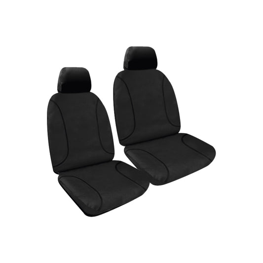 Tradies Full Canvas Seat Covers suits Toyota Hiace LWB/SLWB Van 2 Seats 2/2019-On Black