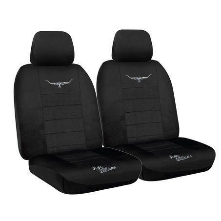 RM Williams Black Jacquard Front Car Seat Covers Size 30 One Pair JCRMW16SBBLK30