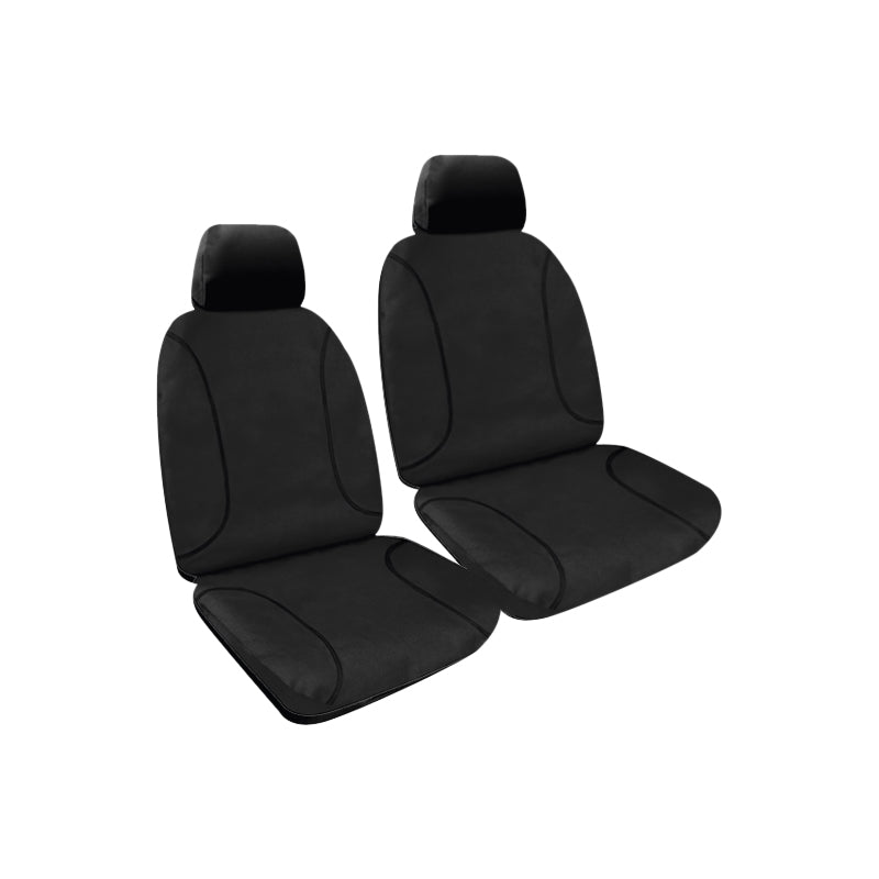 Tradies Full Canvas Seat Covers Suits Nissan Navara (D23/NP300) Series 5 SL/ST/ST-X Single/Dual Cab 12/2020-On Black