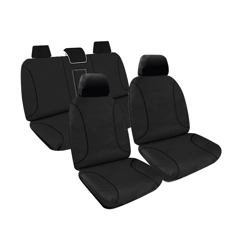 Tradies Full Canvas Seat Covers Suits Isuzu Dmax Dual Cab LS-U/LS-M/X-Terrain 7/2020-On Black