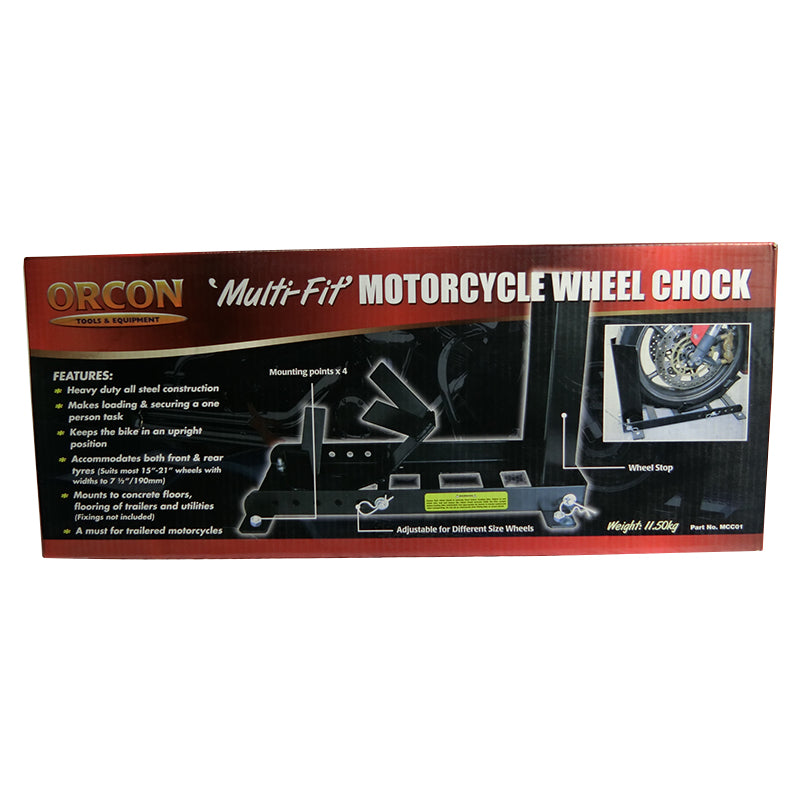 Motorcycle Wheel Chock Multi Fit Bike Steel 15 Inch - 21 Inch MCC01