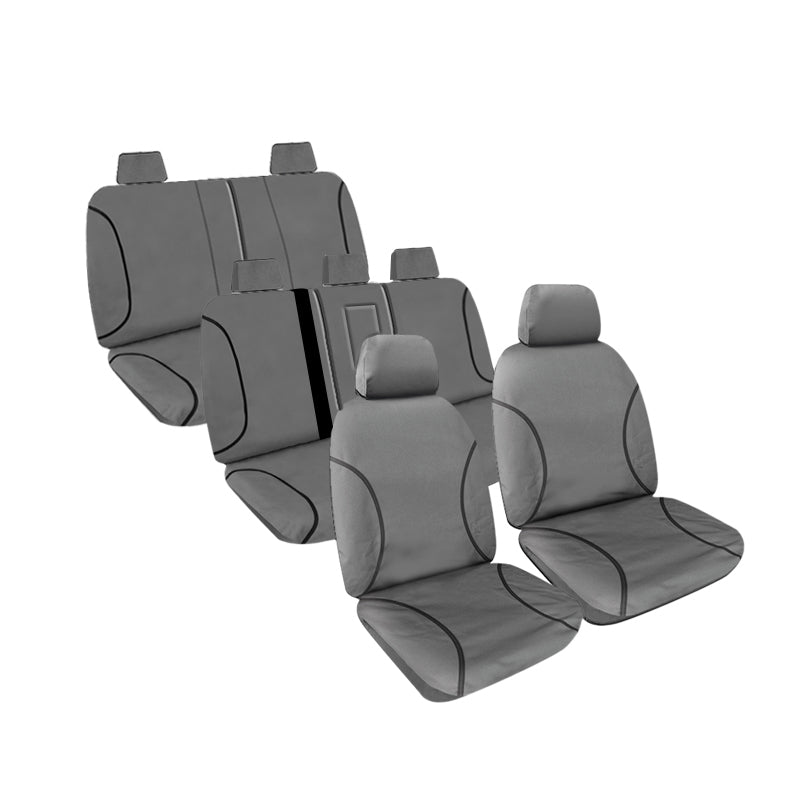 Tradies Canvas Seat Covers suits Toyota Prado 150 Series GX 7 Seater 6/2021-On Grey