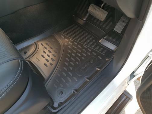 3D Custom Floor Mats Suits Nissan Navara NP300 Manual Pick-Up D23 11/2015-On Rubber Front Pair Only Black  EXP.ELEMENT3D3666210k-F