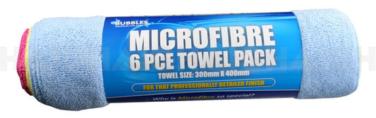 Bubbles Microfibre Towel Pack 6pc MC012