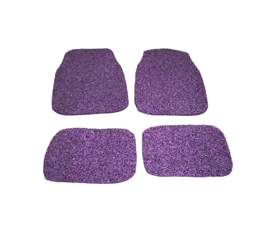 Koil Purple / Black Floor Mats Front & Rear Rubber Composite PVC Coil Universal Fit