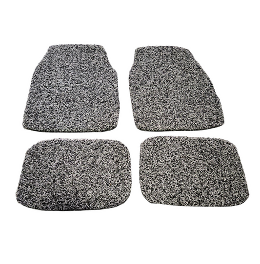 Koil Grey / Black Floor Mats Front & Rear Rubber Composite PVC Coil Universal Fit