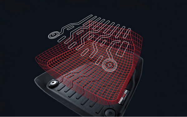Digital Fit Custom Rear Floor Mats suit Hilux SR5 Dual Cab 9/2015-7/2025 MK8 Black Rubber