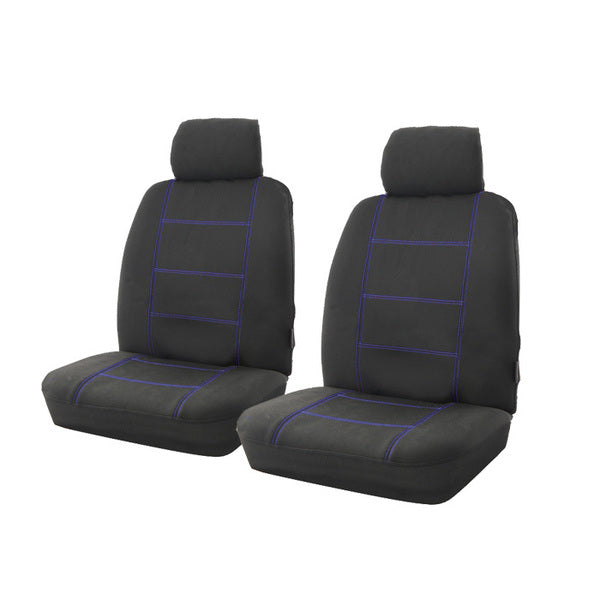 Wet N Wild Neoprene Seat Covers suits Ford Falcon FG XR6 Sedan 11/2011-10/2015 Front Row Blue Stitch Row