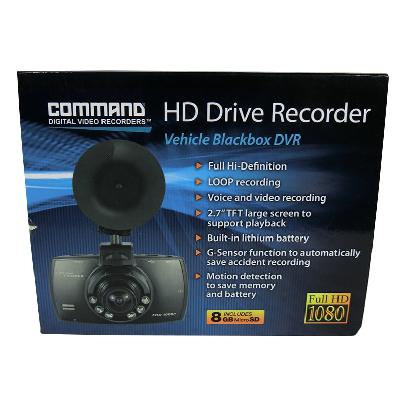 Command HD DVR Car Blackbox Recorder & Camera SD HDMI 2.7 Inch Screen 92DVR-IR Dashcam