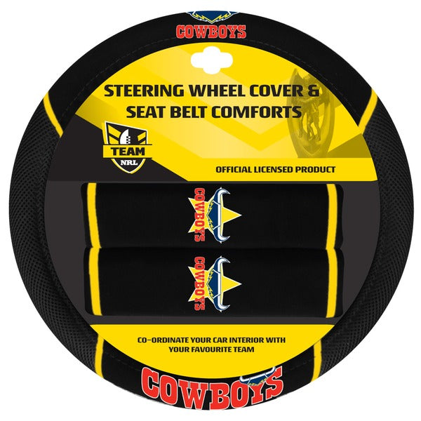 NRL North Queensland Cowboys Steering Wheel Cover ACNRLCOWACC
