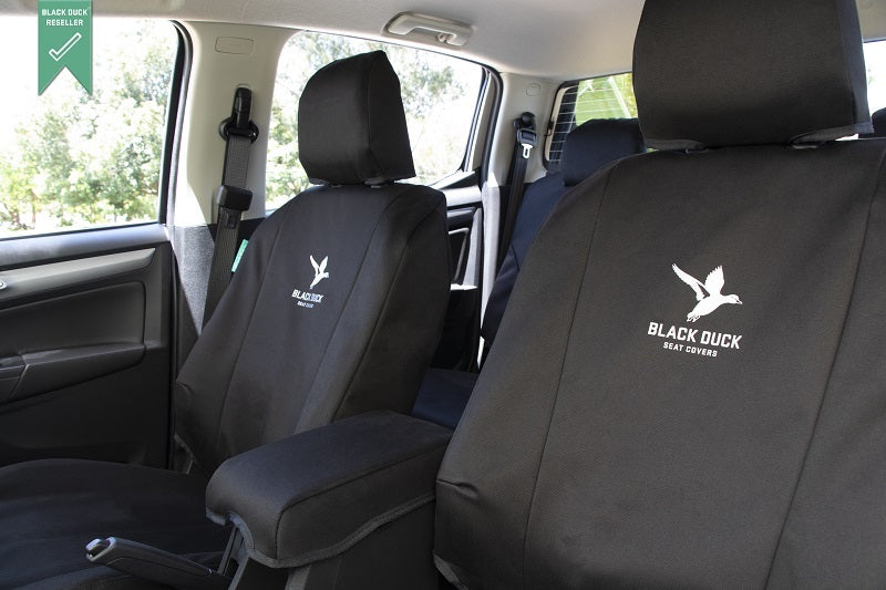Black Duck 4Elements Console & Seat Covers Suits Nissan Navara D23 SL/ST/ST-X/Pro-X Dual Cab 1/2021-On Black