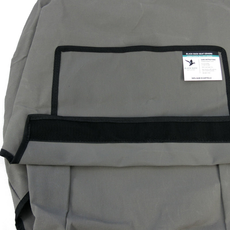 Black Duck Canvas Console & Seat Covers Suits Isuzu MU-X 8/2021-On Grey