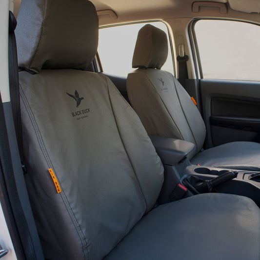 Black Duck Canvas Seat Covers Suits LDV T60 Dual Cab 2017-On Grey