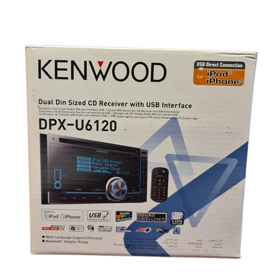 Kenwood Dpx-U6120 Cd Mp3 Usb Ipod Control Double Din Player Stereo Head Unit