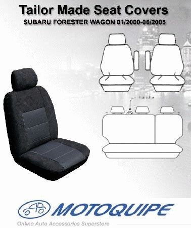 Custom Suits Subaru Forester Velour Seat Covers 01/2000-02/2008 Front & Rear Charcoal Deploy Safe