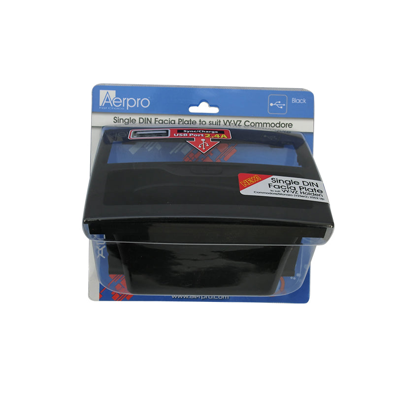 Single Din Facia Kit Suits Holden Commodore VY VZ With USB Socket Black  FP9019B