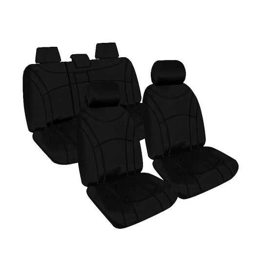 Getaway Neoprene Console & Seat Covers Suits Ford Everest (UA) Trend, Titanium, Ambiente SUV 07/2015-5/2022 Black Stitch