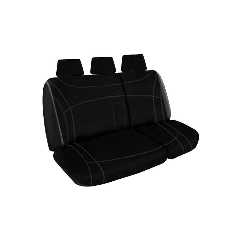 Getaway Neoprene Seat Covers Suits Mitsubishi Pajero (NT, NW, NX) Exceed, GLS, VR-X, 7 Seater SUV 2009-On Black Stitch