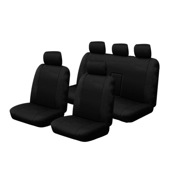 Outback Canvas Seat Covers Suits Nissan Navara D23 Series Dual Cab-SL/ST/ST-X/Pro-4X 12/2020-On Black