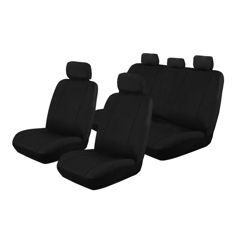 Outback Canvas Seat Covers suits Toyota Hilux Dual Cab-SR/SR5 10/2009-6/2015 Black