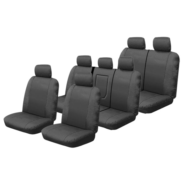 Outback Canvas Seat Covers suits Toyota Prado 150 Series Wagon-GX/GXL/VX/Kakadu 11/2009-On Charcoal