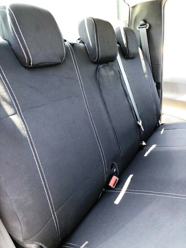 Velocity Neoprene Seat Covers suits Toyota Prado 150 Series Wagon-GX/GXL/VX/Kakadu 11/2009-7/2024 Black with White Stitch