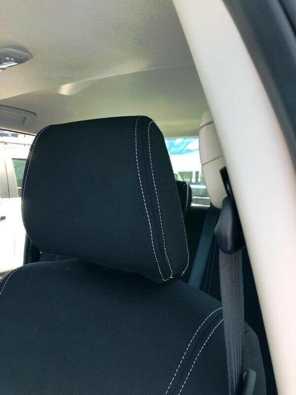 Velocity Neoprene Seat Covers suits Toyota Prado 150 Series Wagon-GX/GXL/VX/Kakadu 11/2009-On Black with White Stitch