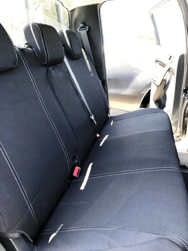 Velocity Neoprene Seat Covers suits Toyota Prado 150 Series Wagon-GX/GXL/VX/Kakadu 11/2009-7/2024 Black with White Stitch