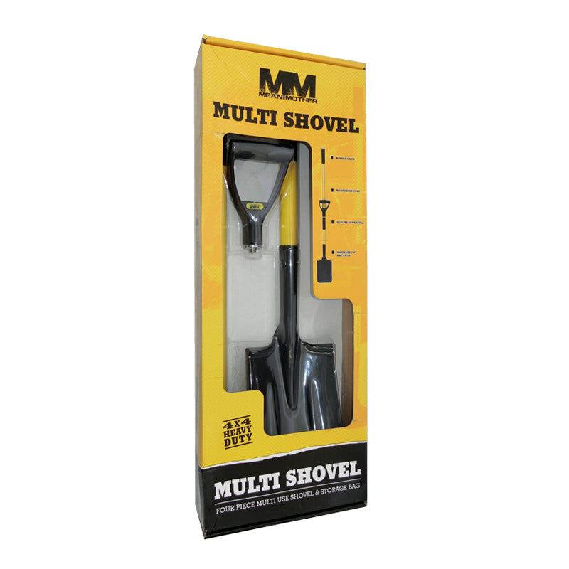 Mean Mother 4WD Multi Shovel Spade Carbon Steel Blade With Storage Bag MMSHV