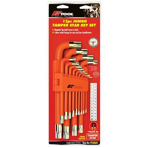 Star Key Set - 13Pc Tamper Star Extra Long With Magnets, Green