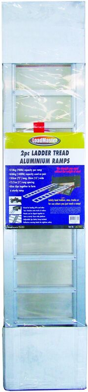 Ramp - 2Pc Ladder Tread Loading Alluminium 183Cm X 38Cm 636Kg