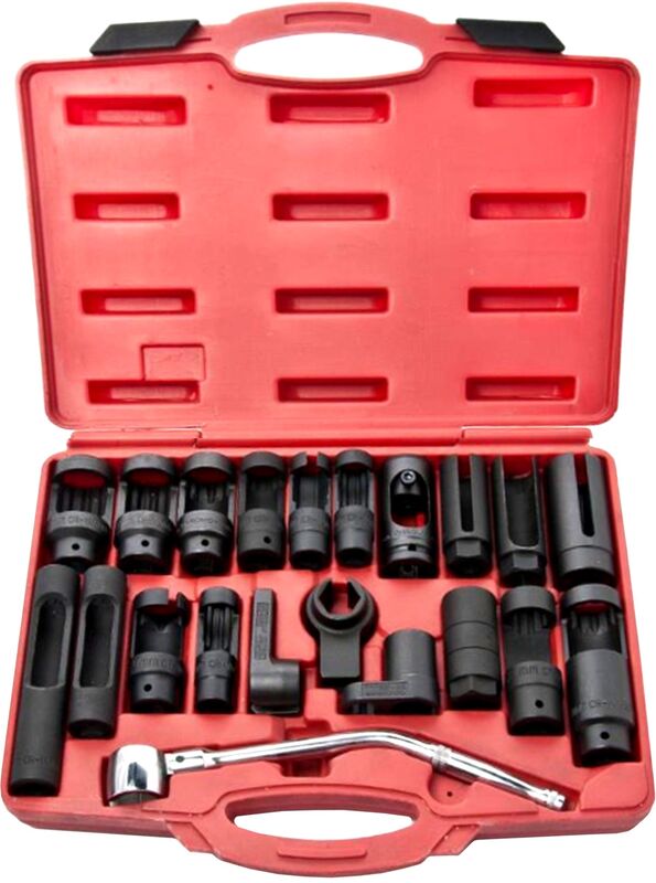 O2 Sensor Box Ratchet Set Socket Set - 21Pc 1/2 Dr Oxygen Sensor With 22Mm Flexi Handle Wrench ...