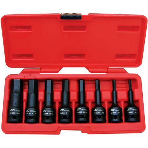 Socket Set - 8Pc 1/2Inch Dr Impact Hex Bits 5, 6, 8, 10, 12, 14, 17 & 19Mm
