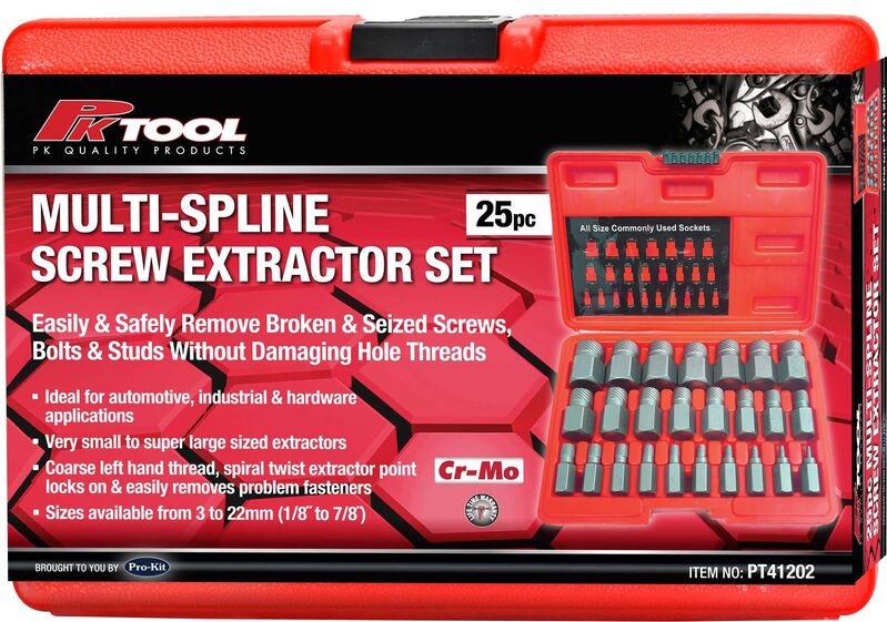 Screw Extractor Model Socket Extractor Set - 25Pc 6Pt Bolt & Screw Twist Socket 3Mm To 22Mm Heads ...