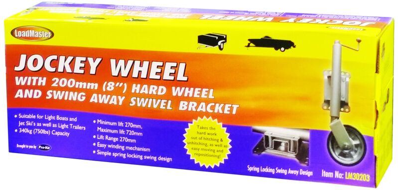 Jockey Wheel - 200Mm (8 inch) With Swing Away Bracket