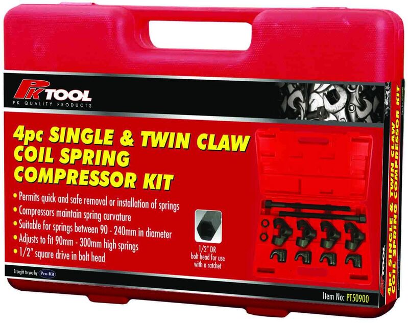 Spring Compression Claw Coil Spring Compressor Kit - 2Pc Twin & Single Claw 300Mm Screw – Motoquipe