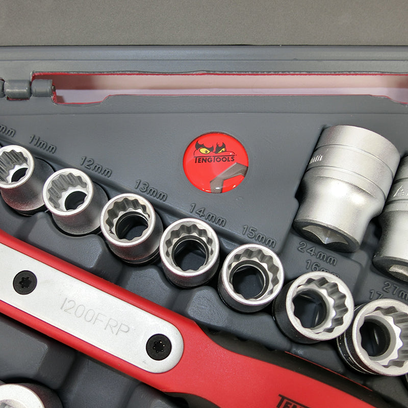 Teng Tools - 21 Piece 1/2 inch Drive Socket Set T1221 – Motoquipe