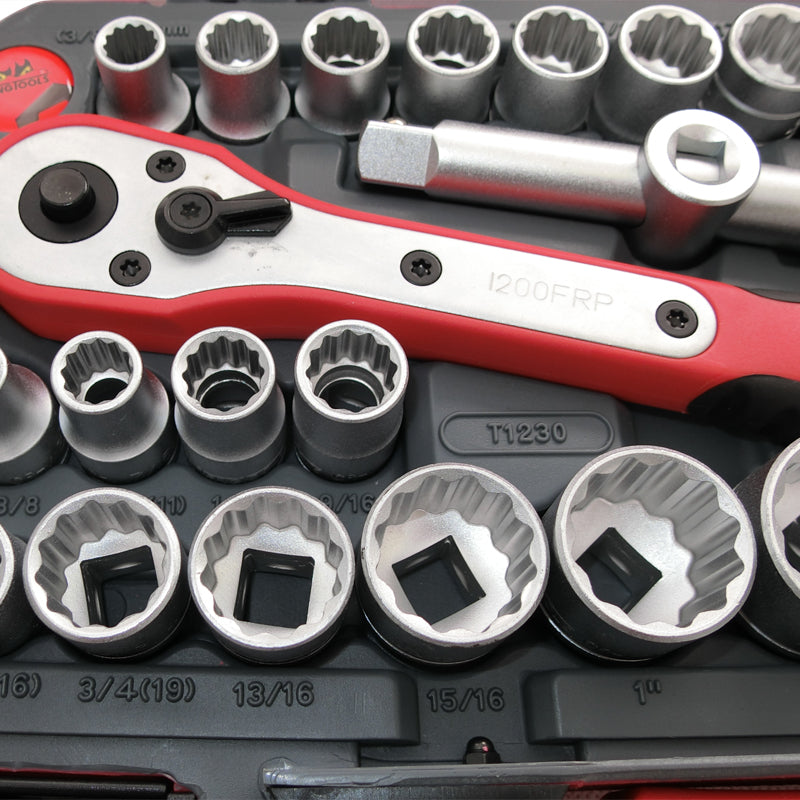 Teng Tools - 30 Piece 1/2 inch Drive Rosso Socket Set MM/AF T1230 ...
