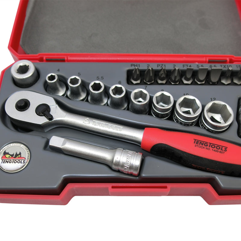 Teng Tools  22 Piece 1/4 inch Drive Socket Bit Tool Set T1422