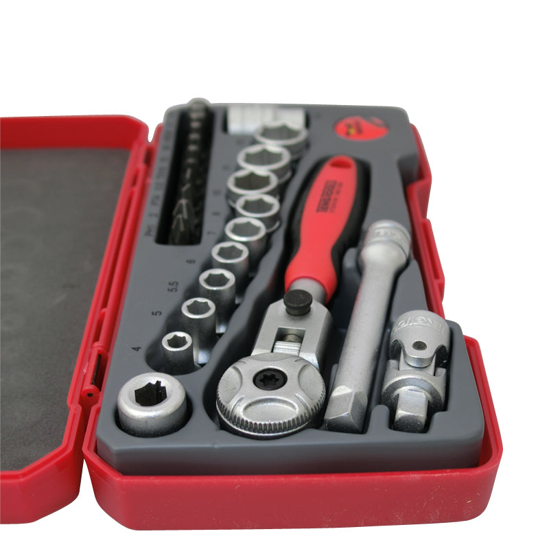 Teng Tools 24 Piece 1/4 inch Drive Hex Tool Set T1424S Swivel Head